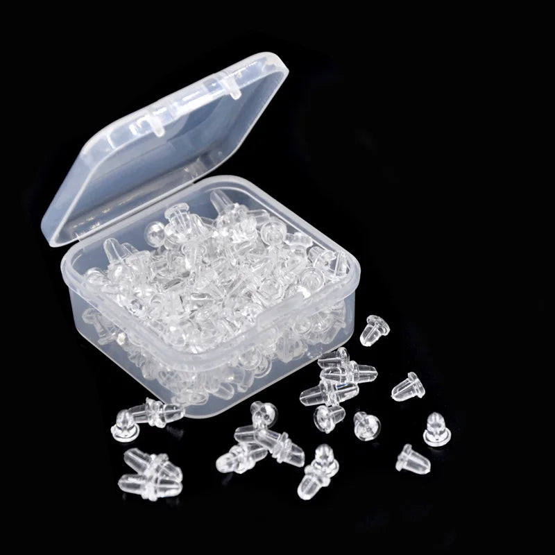 500 a 2000 Uds. Tapones de goma traseros para pendientes, de silicona, redondos