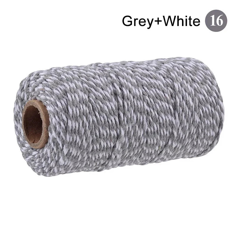 Cuerda de macramé de algodón para manualidades, cordón colorido de 100M y 2mm