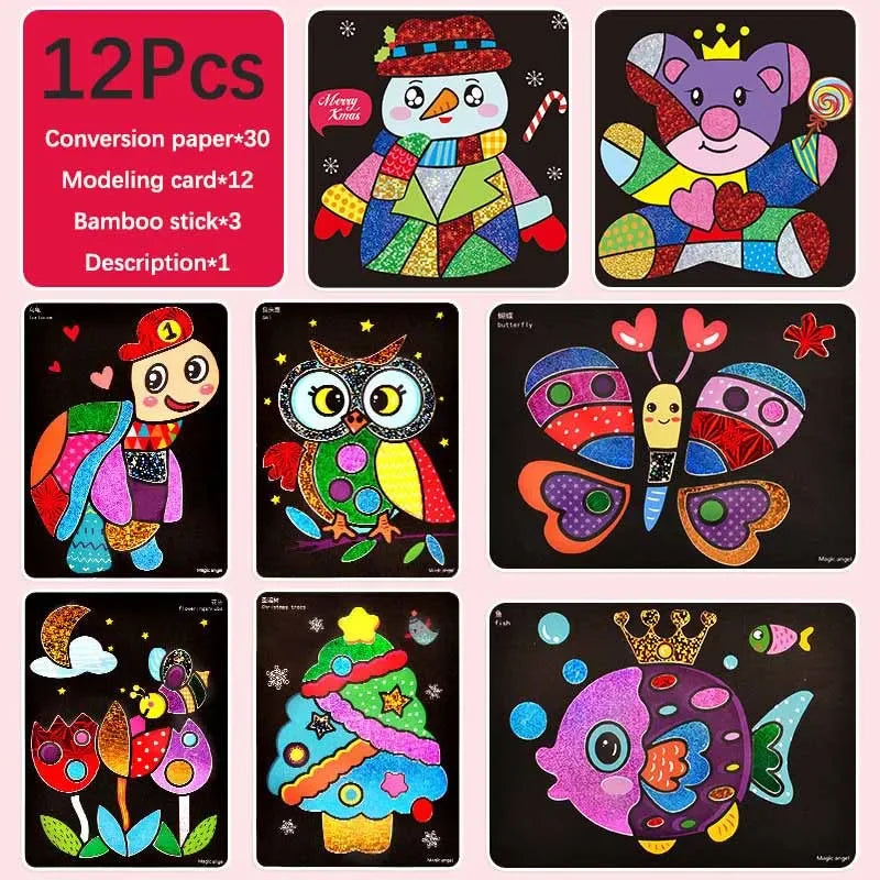 9 a 20 piezas de papel mágico, pegatinas creativas
