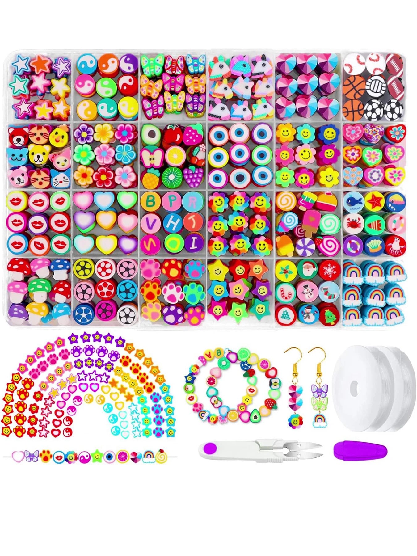 Kit de pulsera, juego de mostacillas, bandas de goma, Kit de fabricación de pulseras para pequeños artesanos