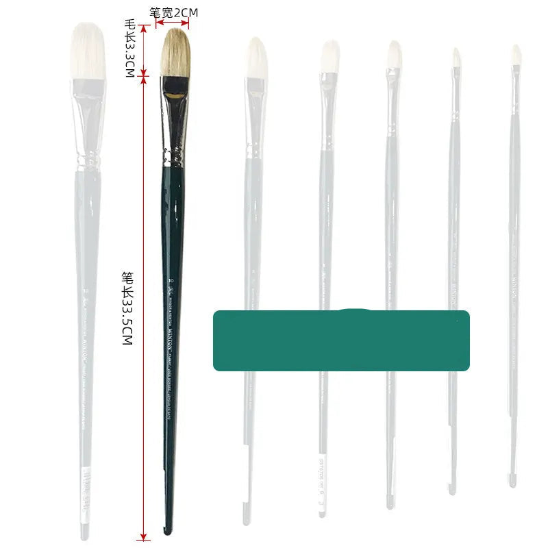 Juego de Pinceles para Óleo Winsor & Newton - Pinceles Planos y en Forma de Abanico, de Cerda de Cerdo
