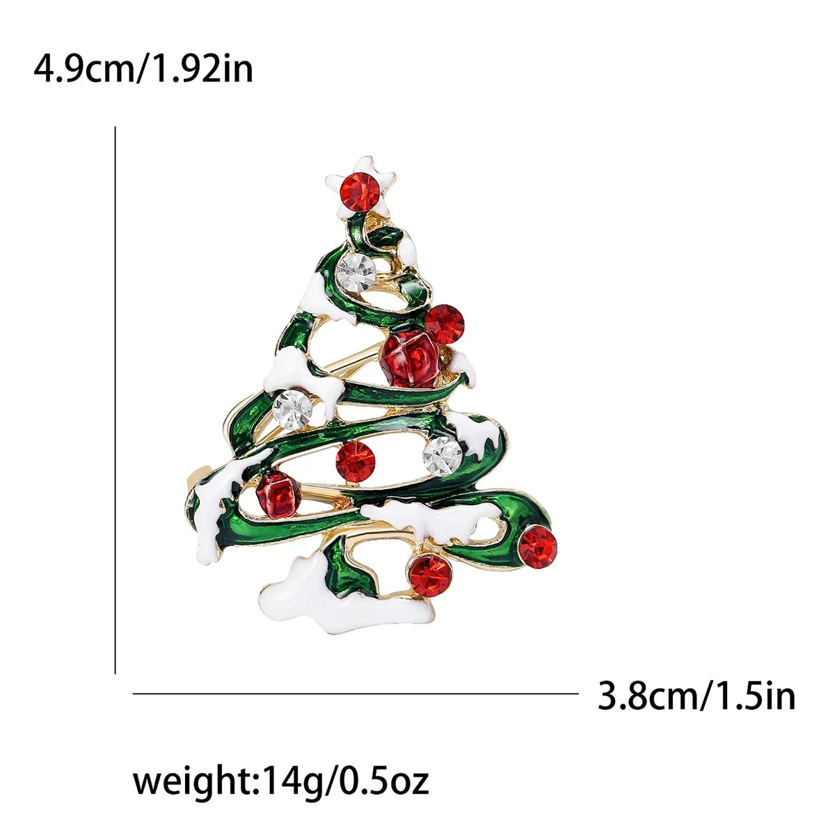 Broches en forma de árbol de Navidad con diamantes de imitación, accesorios de joyería