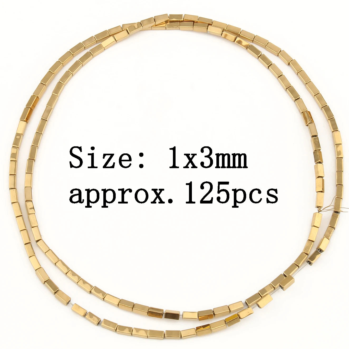 Mostacillas de hematita chapadas en oro Natural para fabricación de joyería