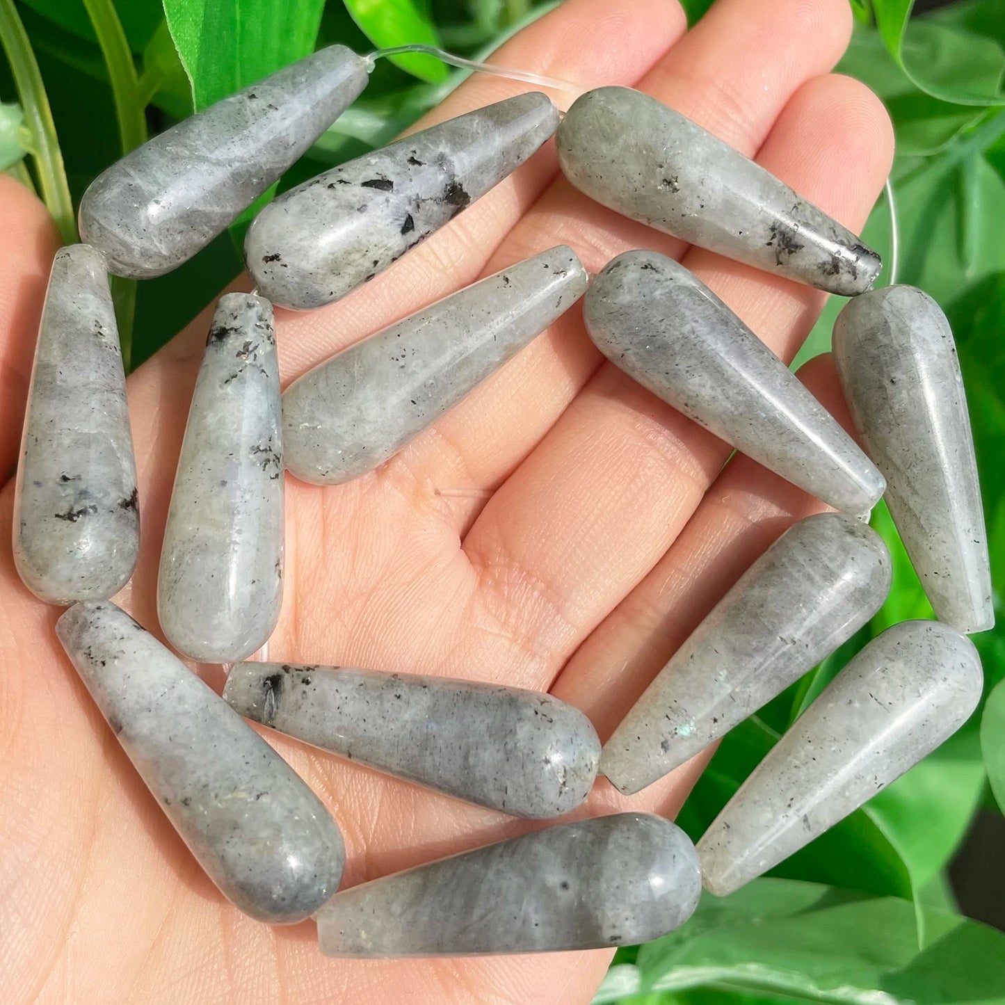 2 uds gota de agua Natural, piedra genuina, ágatas de la India, labradorita, ojo de tigre Calcedonia