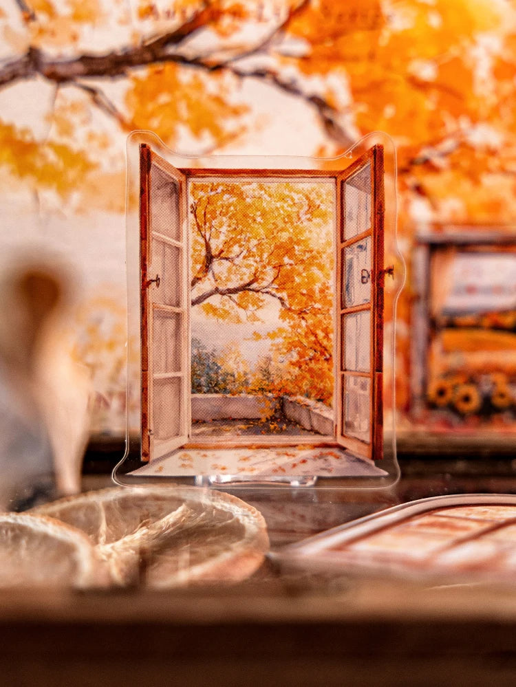 30 hojas de pegatinas de vida otoñal, Material decorativo creativo