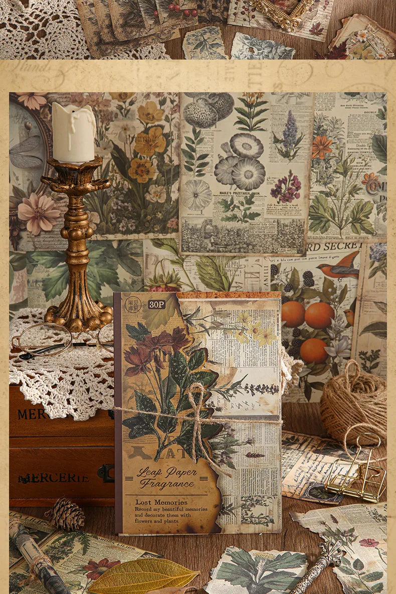 30 Uds. Planificador de papel Vintage, suministros artesanales