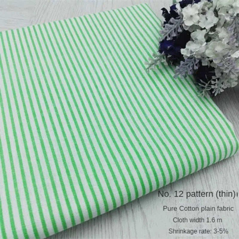 Tela estampada de algodón puro por metros, textil fino, transpirable, Verde