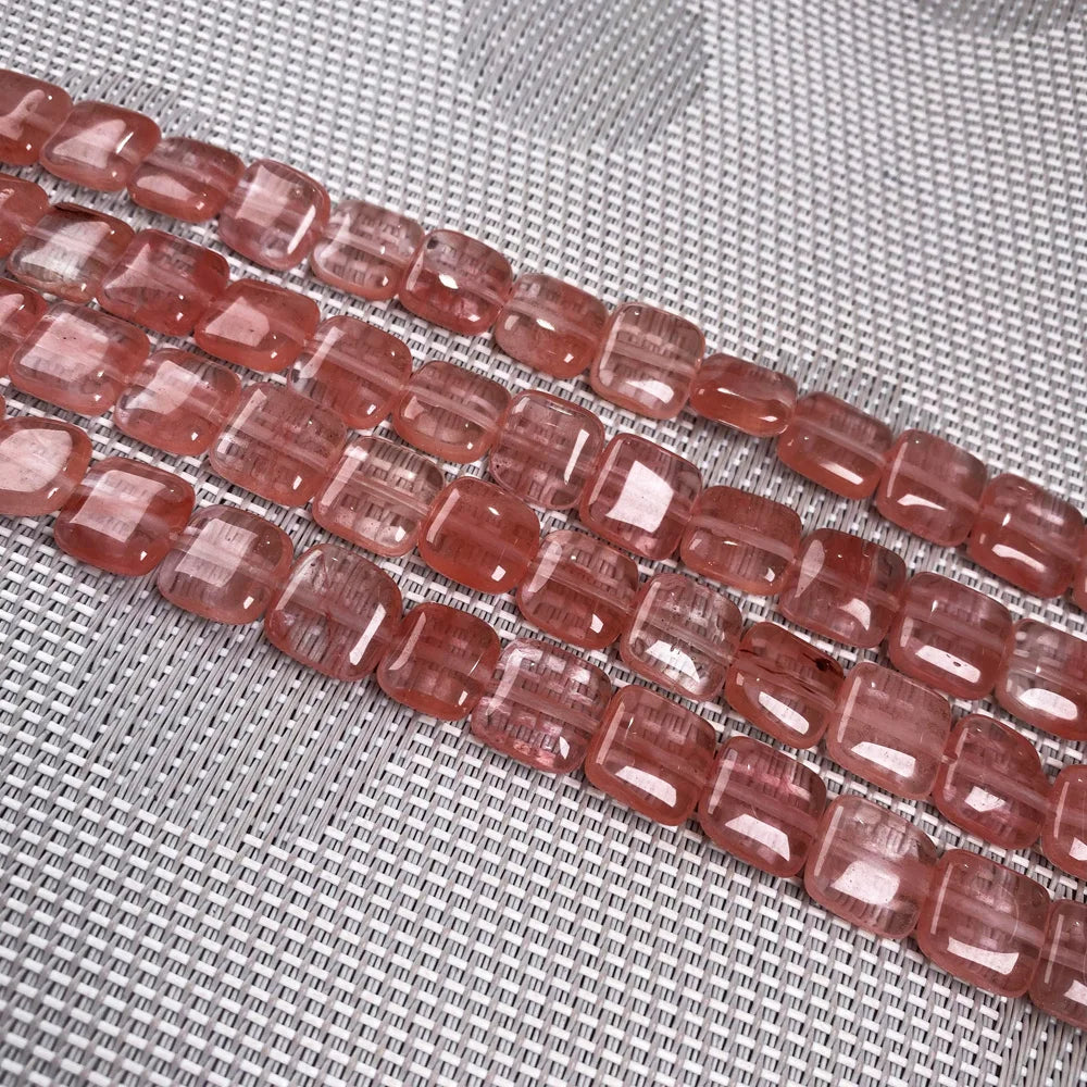 Mostacillas de piedra Natural con forma cuadrada,  para fabricación de joyería. Longitud: 20 cm