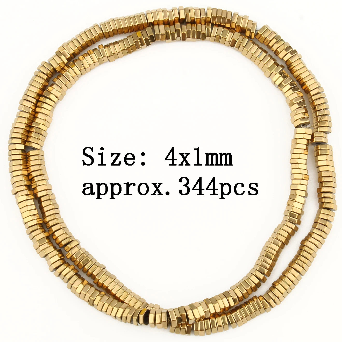 Mostacillas de hematita chapadas en oro Natural para fabricación de joyería