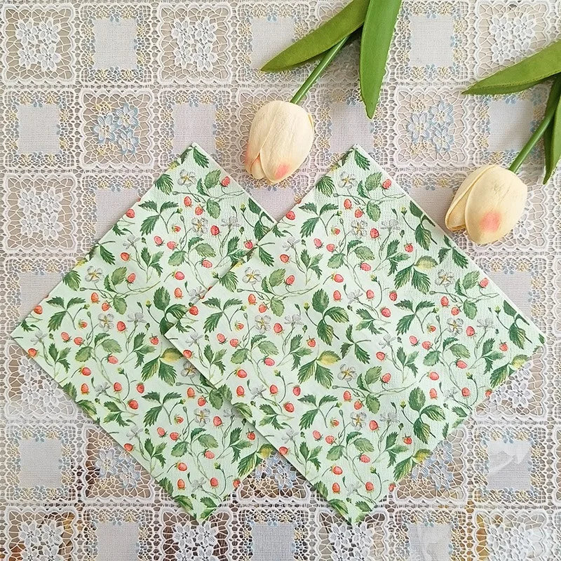 Paquete de 20 Servilletas de Papel con Estampado de Frutas