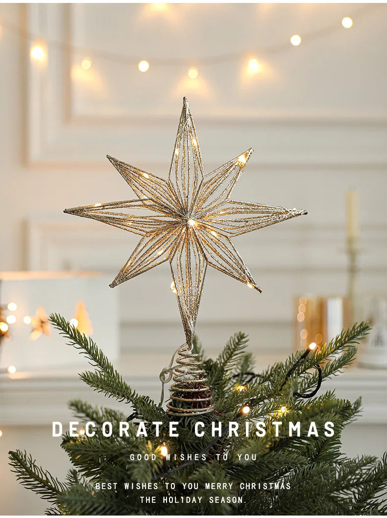 Estrella para árbol de Navidad, 10-20 cm