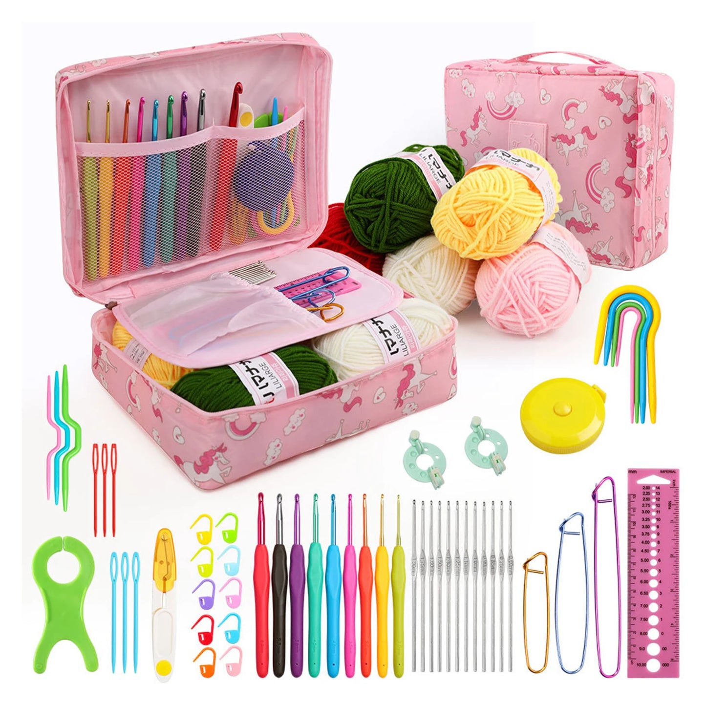 Kit de crochet con bolsa de almacenamiento