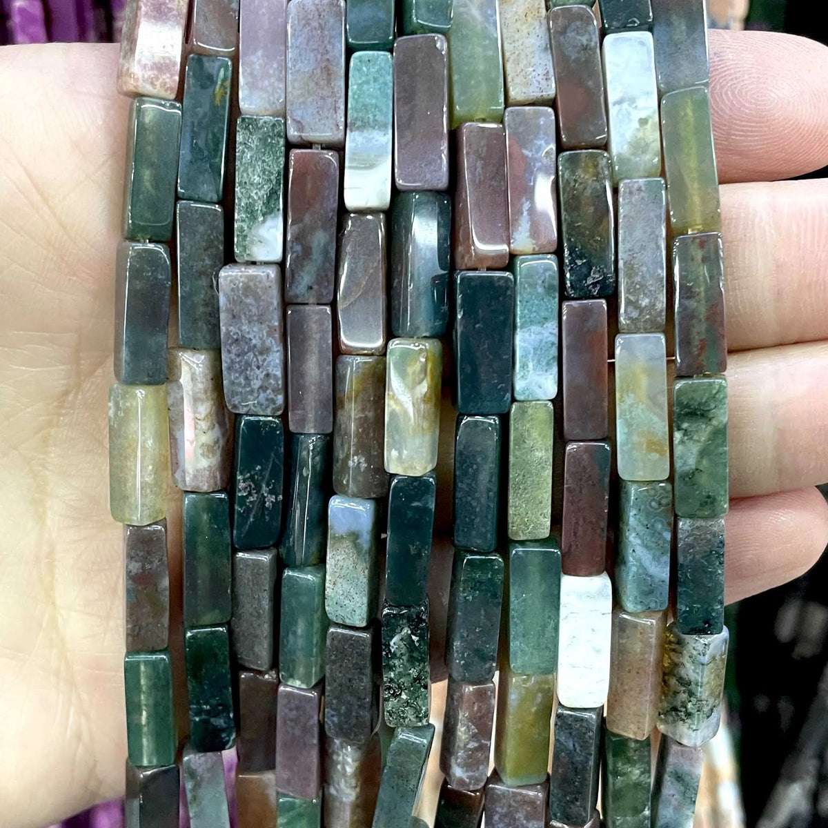 4*13MM piedra Natural cuadrada Aventurina Ojo de Tigre ágatas cristal Jades