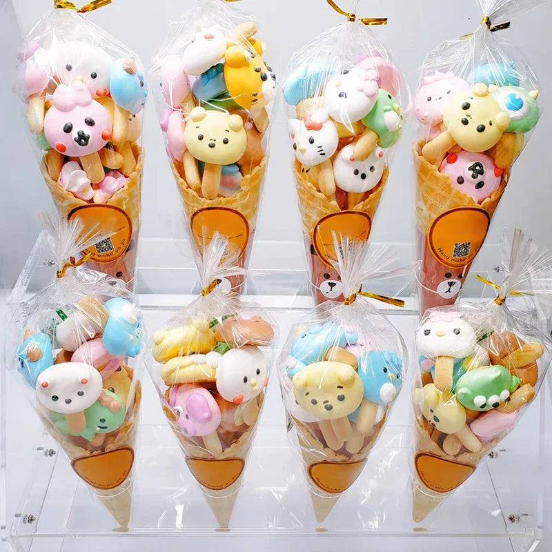 50 Uds. Bolsas de almacenamiento de dulces de cono transparente