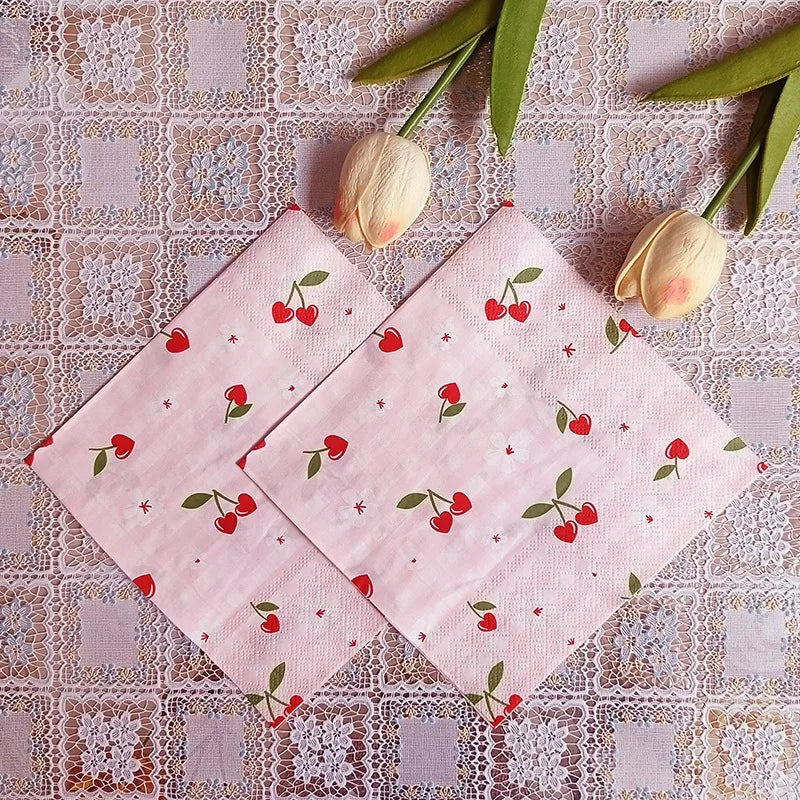Paquete de 20 Servilletas de Papel con Estampado de Frutas