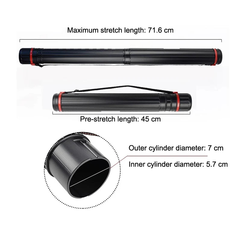 Tubo de dibujo portátil, almacenamiento de arte expandible y ajustable con correa para el hombro, ligero y duradero para exteriores