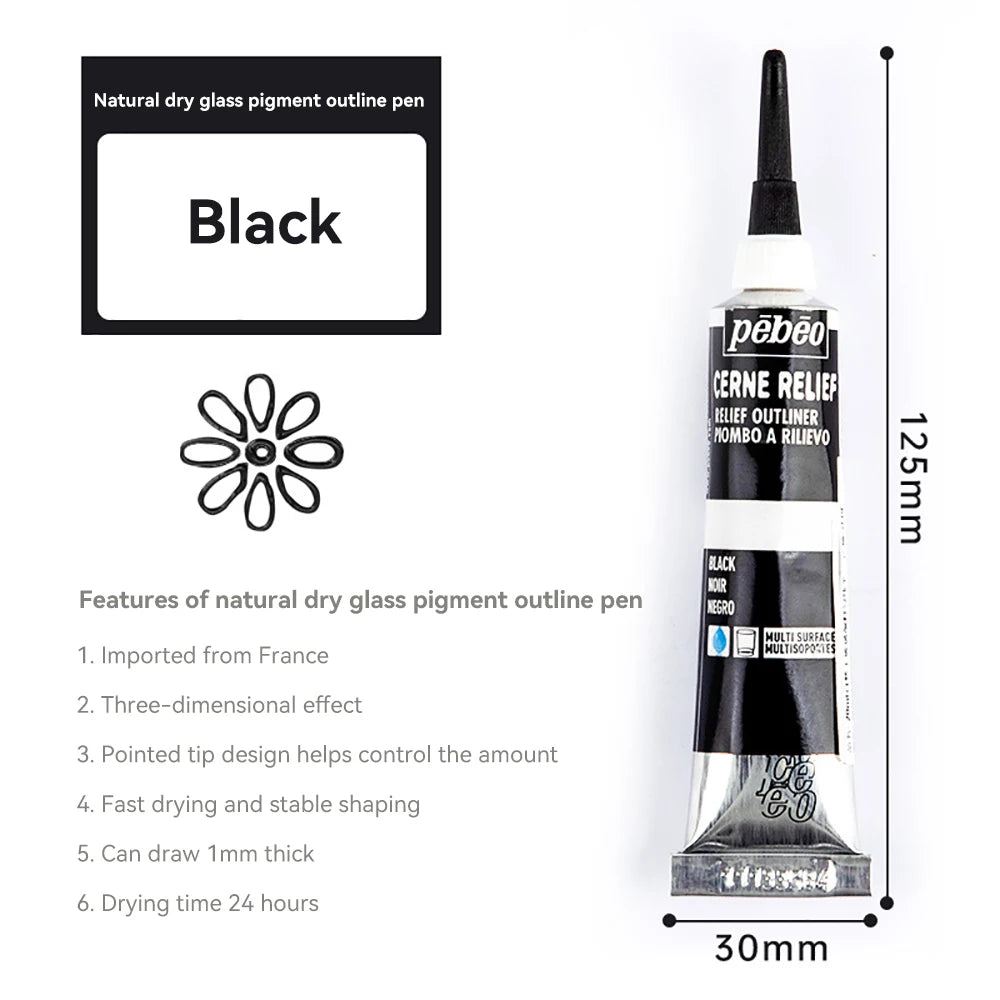 Pinturas acrílicas, pigmentos de vidrio impermeables de ricos colores, tubo para suministros de pintura, 20ml