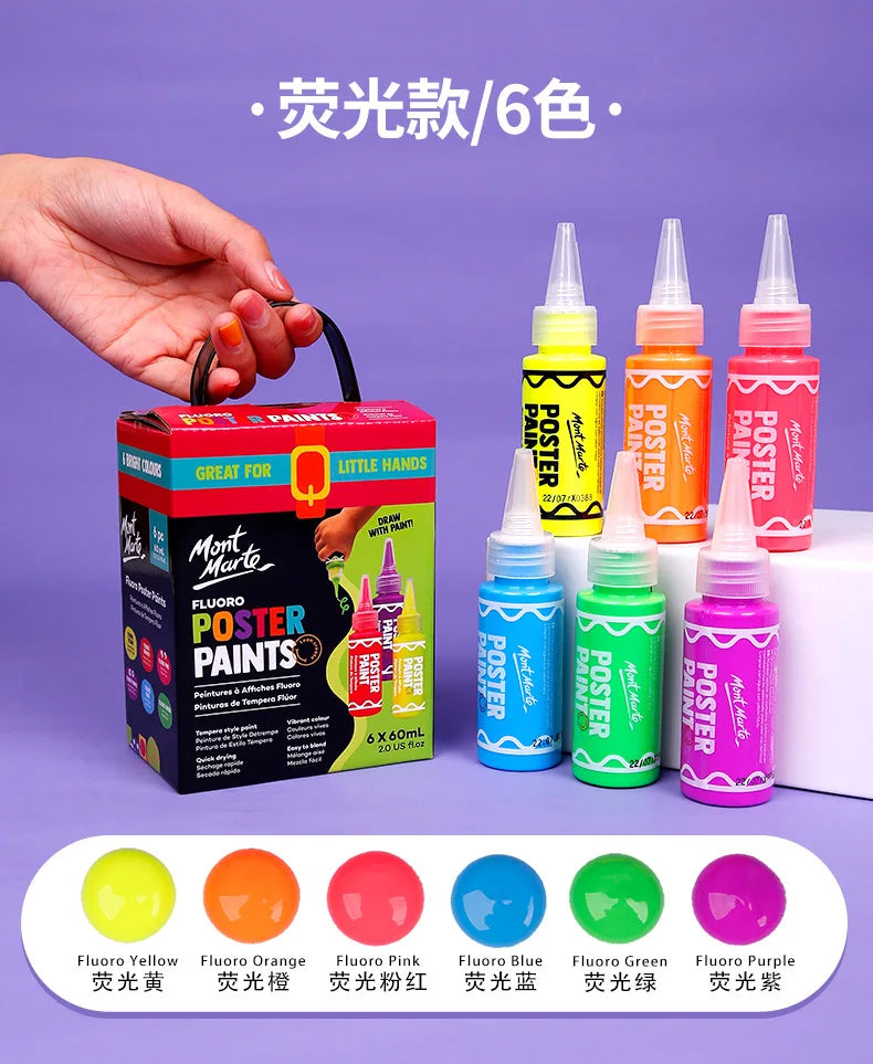 Juego de pintura con dedos para niños, Set de 6/12 colores de 60ml, pintura Gouache lavable