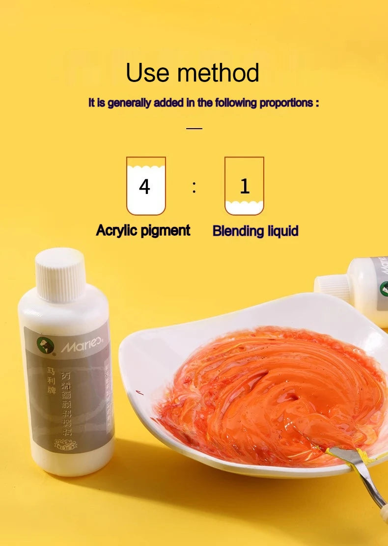 Líquido de mezcla acrílica de gran capacidad, pintura acrílica blanca lechosa, brillo más fino, pintura, pasta de moldeo, suministros de arte, 100/280ml