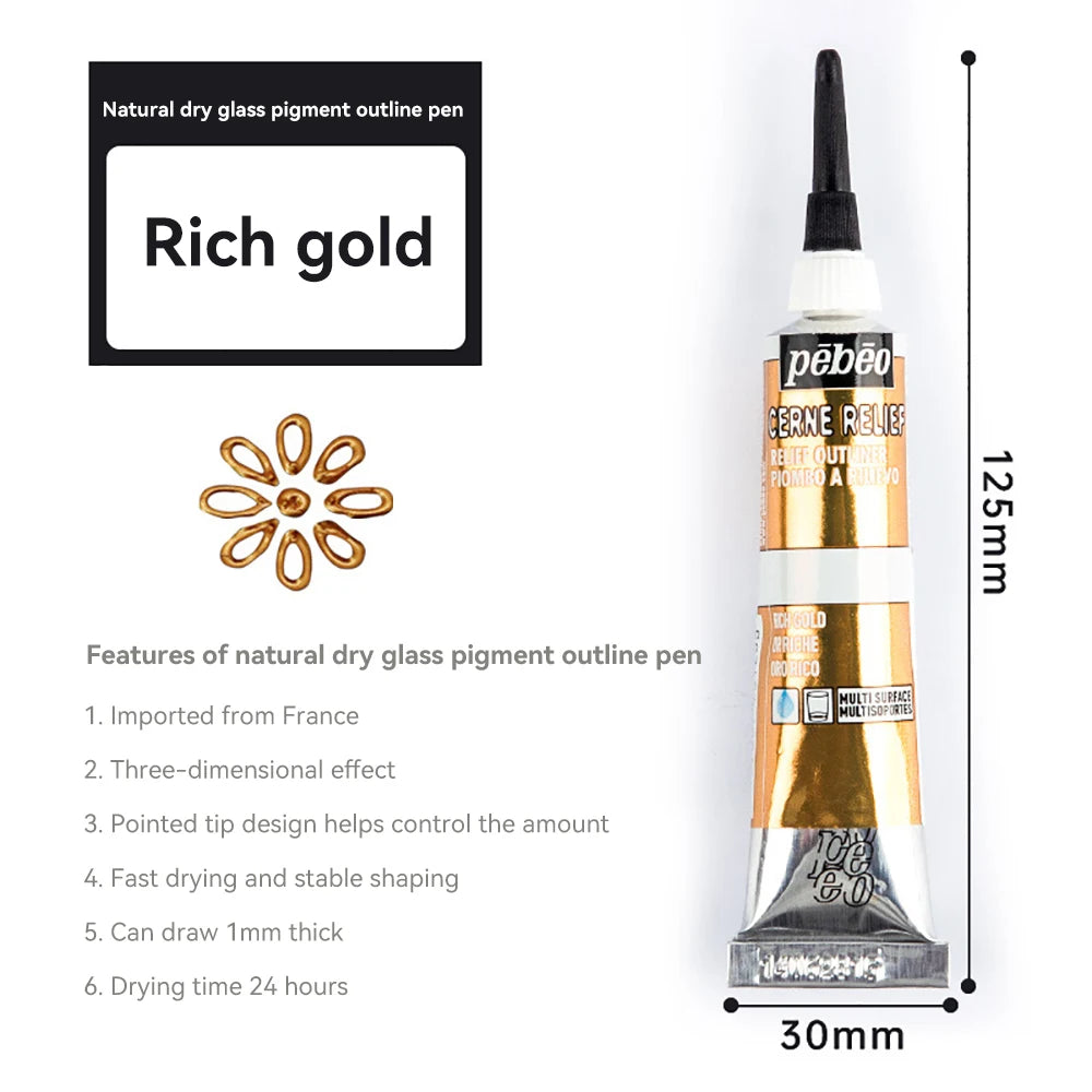 Pinturas acrílicas, pigmentos de vidrio impermeables de ricos colores, tubo para suministros de pintura, 20ml