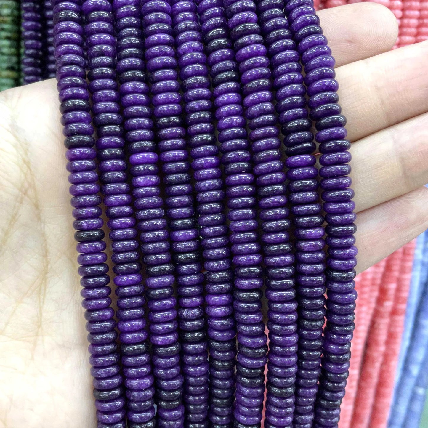 Rondelle de piedra Natural de 2x6mm, turquesas, cuarzo, jaspe, ágatas, mostacillas redondas, planas