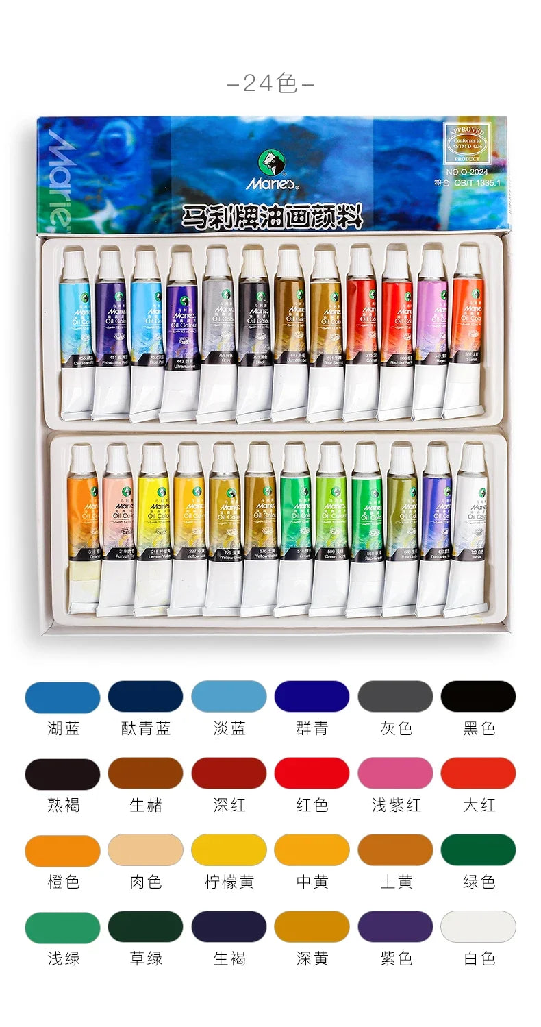 Maries 12/18/24 colores  de pinturas al óleo profesionales