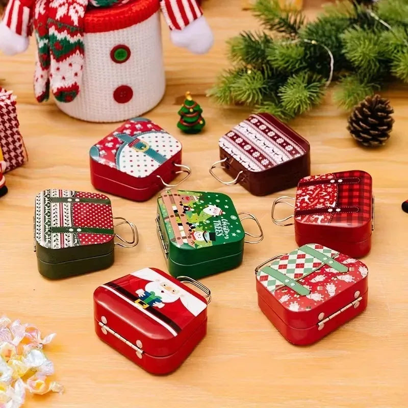 Caja metálica decorativa para dulces, recuerdos etc., de Navidad