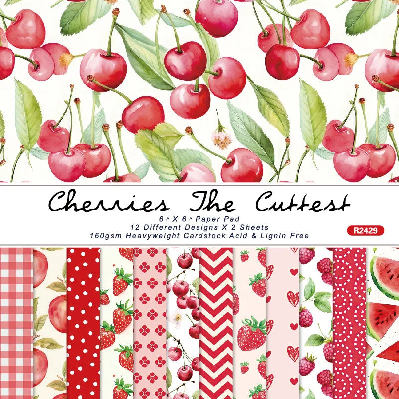 12 hojas de papel para álbum de recortes de 15x15cm