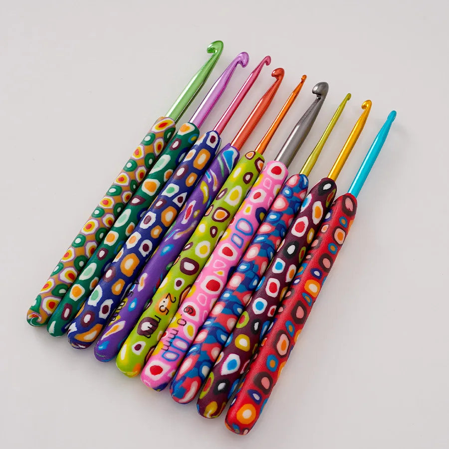 Juego de variados colores y estilos de crochet para tejer, de aluminio, con mango ergonómico