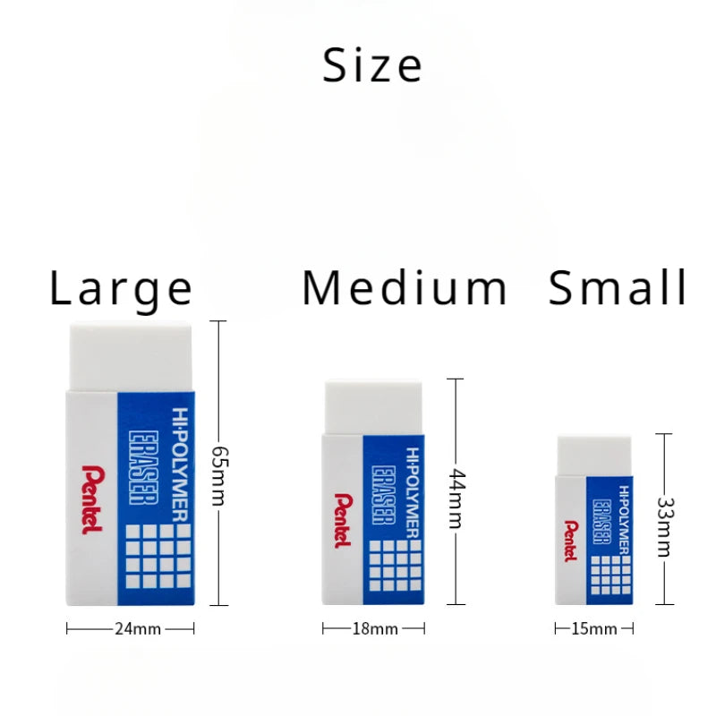 Goma de borrar de bloque Pentel de alto polímero, sin látex de alta calidad,1 unidad