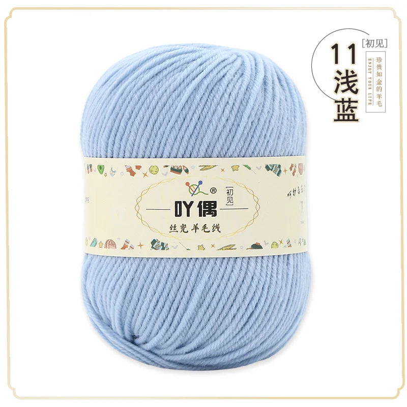 1 rollo de lana de lana 100% suave y cálido de 50g  120m