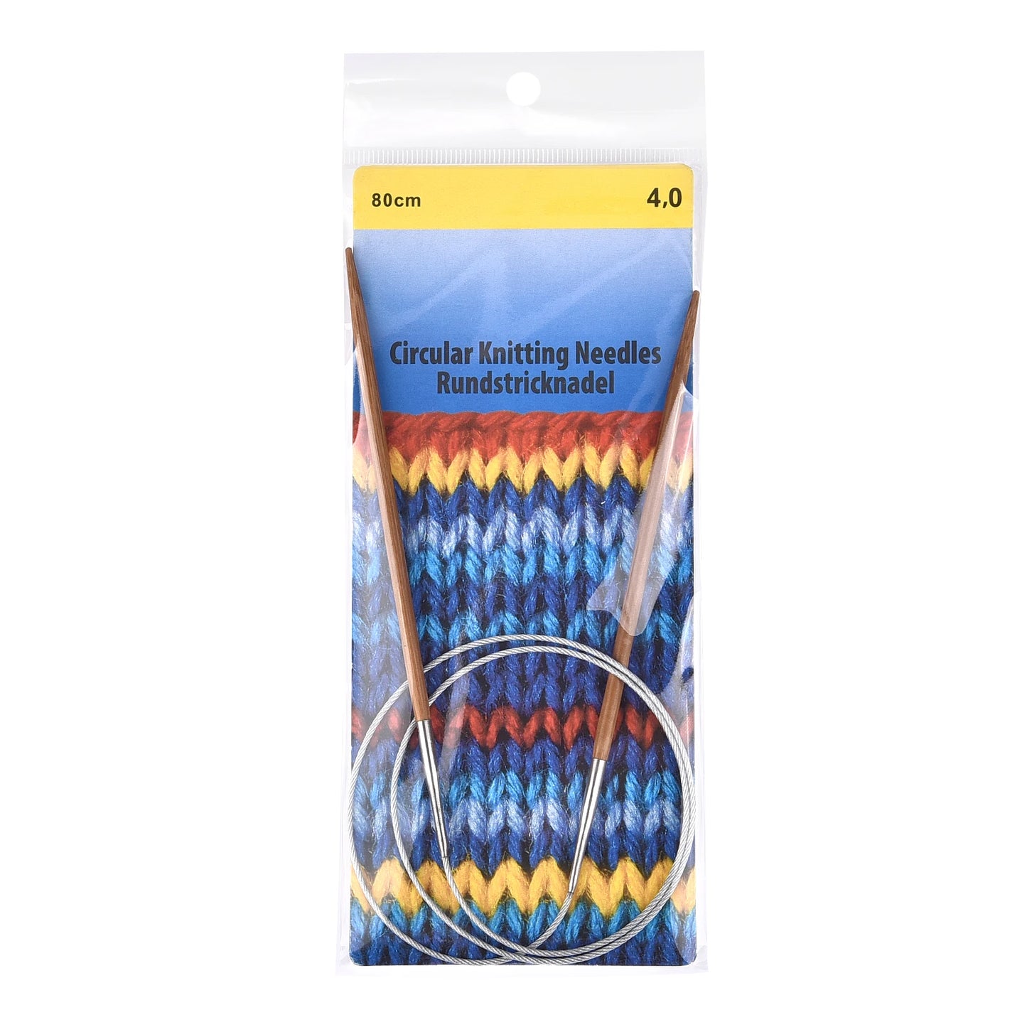 Palillos de tejer de bambú de 3-10mm, agujas circulares con aro de tubo de acero inoxidable para tejer a mano