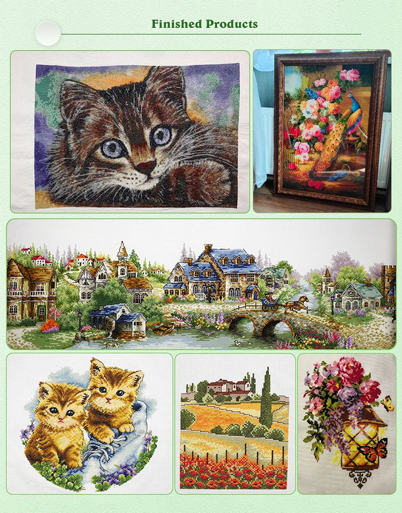 Kits de punto de cruz, patrón HD, Aida 16/14/11CT, tela impresa, arte, manualidades