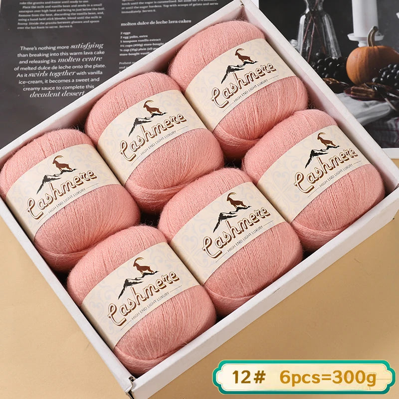 Lana fina pura de Cachemira de 300g, tejido a mano. 6 unidades