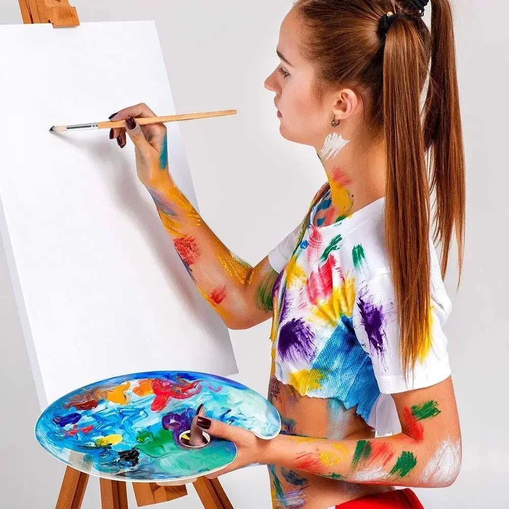 Bandeja de pintura transparente acrílica ligera, ovalada