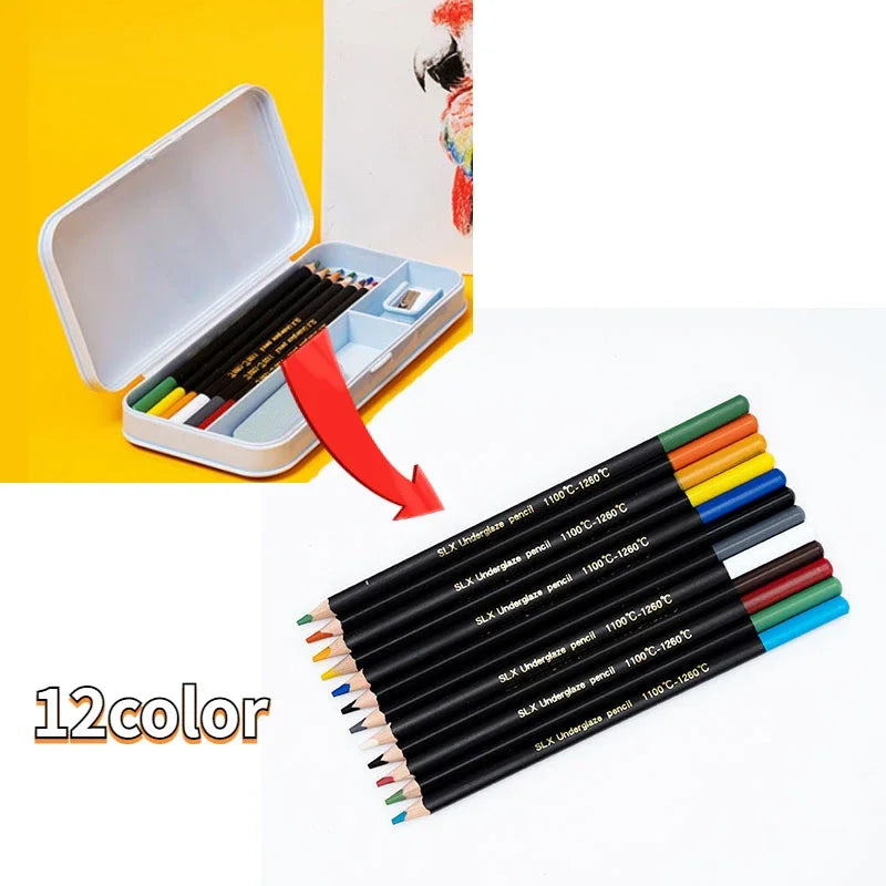 Lápiz de color al óleo profesional de cerámica  1100 ℃   -1260 ℃    Herramientas de alfarería