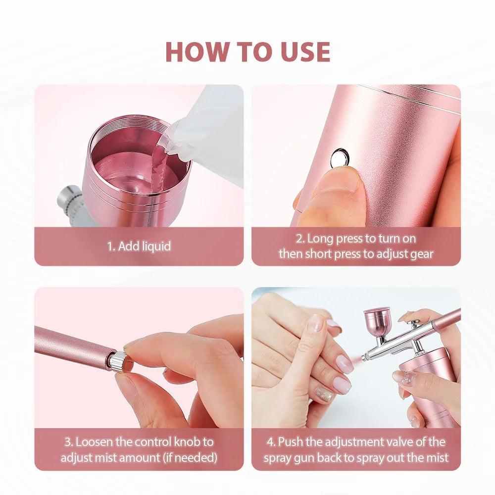 Aerógrafo portátil superior de 0,3mm con tubo de aire de 150cm, pulverizador de pintura para arte, pastelería, maquillaje, decoración de uñas, etc