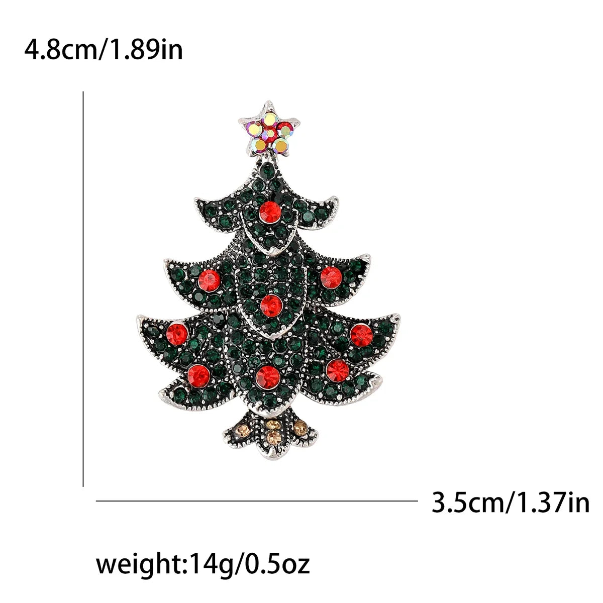 Broches en forma de árbol de Navidad con diamantes de imitación, accesorios de joyería