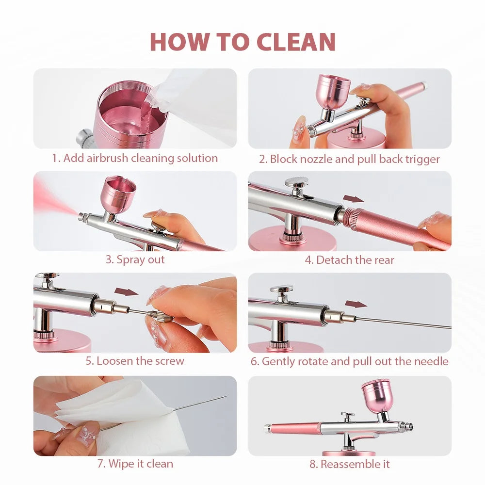 Aerógrafo portátil superior de 0,3mm con tubo de aire de 150cm, pulverizador de pintura para arte, pastelería, maquillaje, decoración de uñas, etc