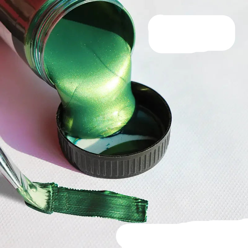 Pintura acrílica dorada nacarada, resistente al agua, no se decolora, pintura 60/100ml
