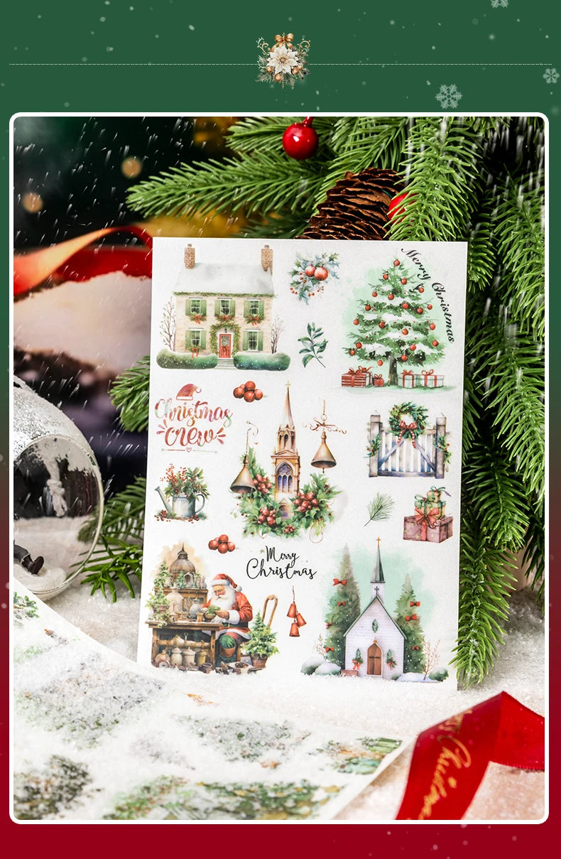 2 unids/pack stickersde pvc para Navidad, adhesivo, impermeable  y creativo