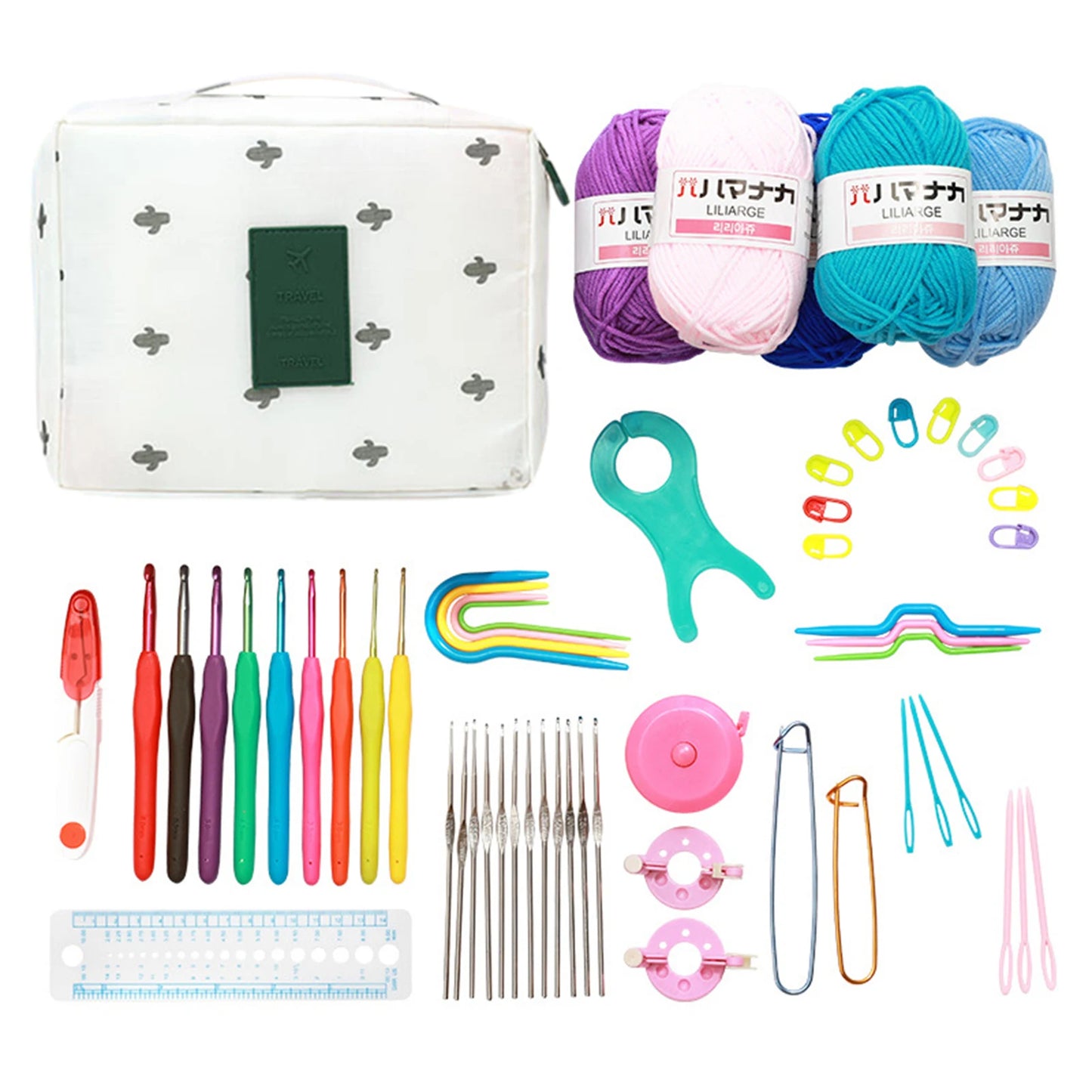 Kit de crochet con bolsa de almacenamiento
