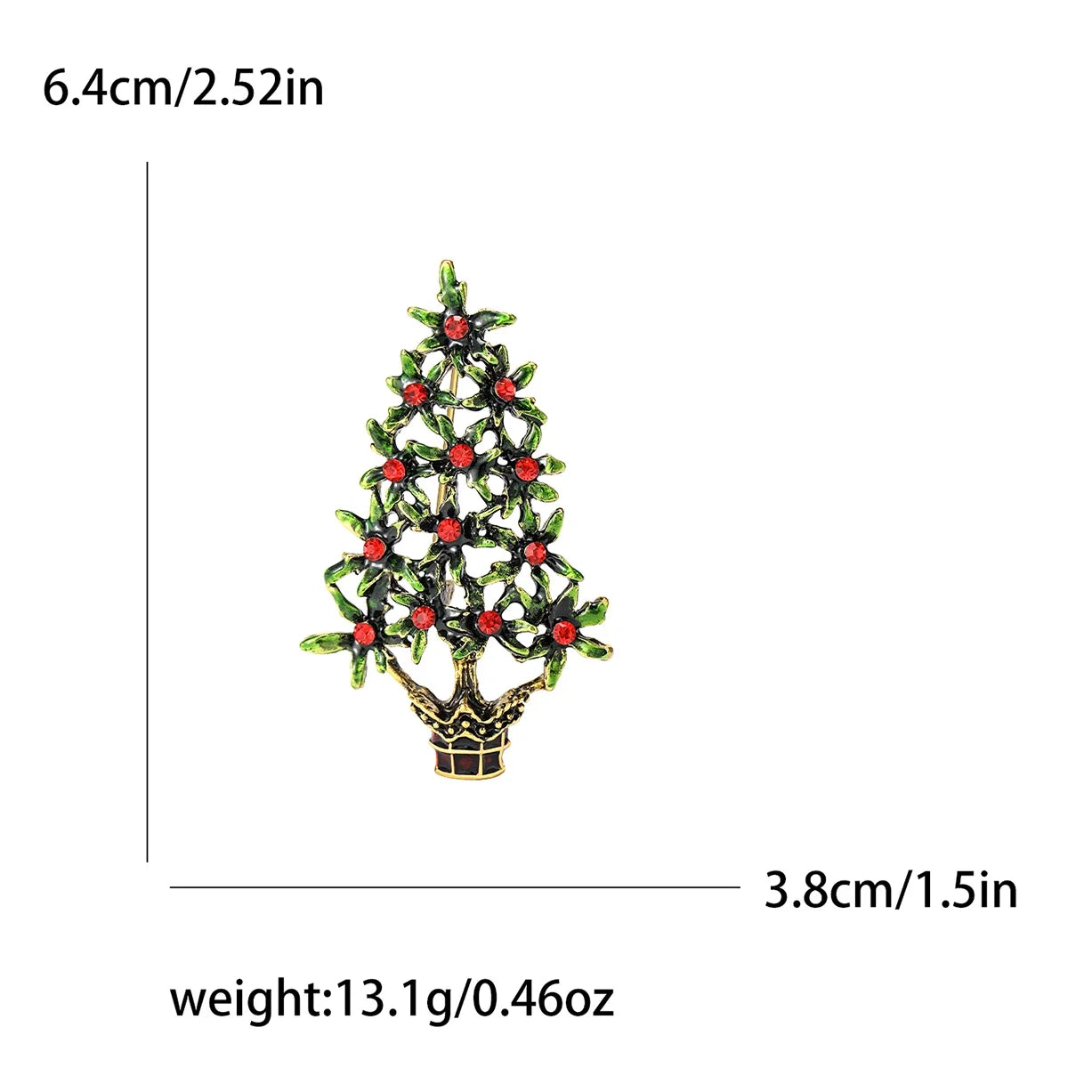 Broches en forma de árbol de Navidad con diamantes de imitación, accesorios de joyería