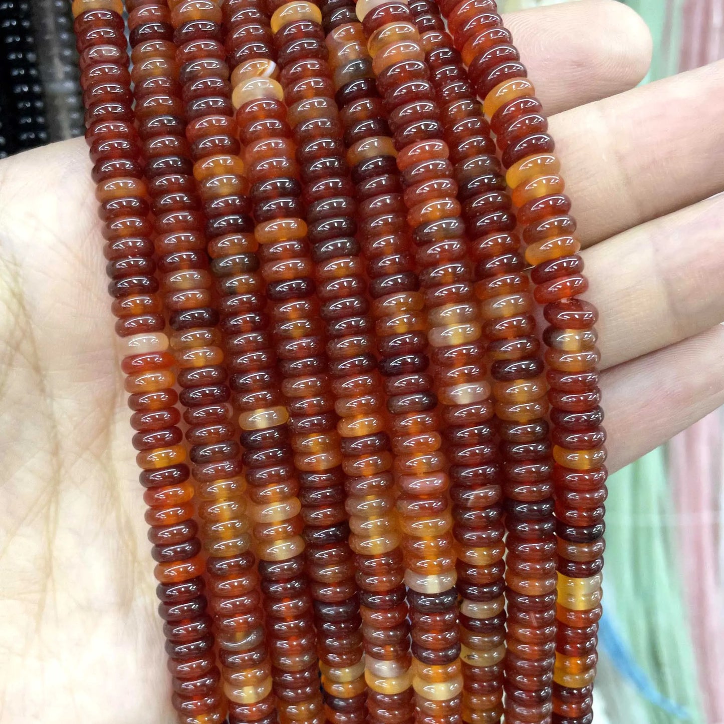 Rondelle de piedra Natural de 2x6mm, turquesas, cuarzo, jaspe, ágatas, mostacillas redondas, planas