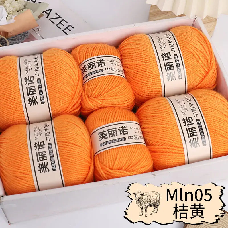 500 g/set de lana merina de 4 capas para tejer a mano