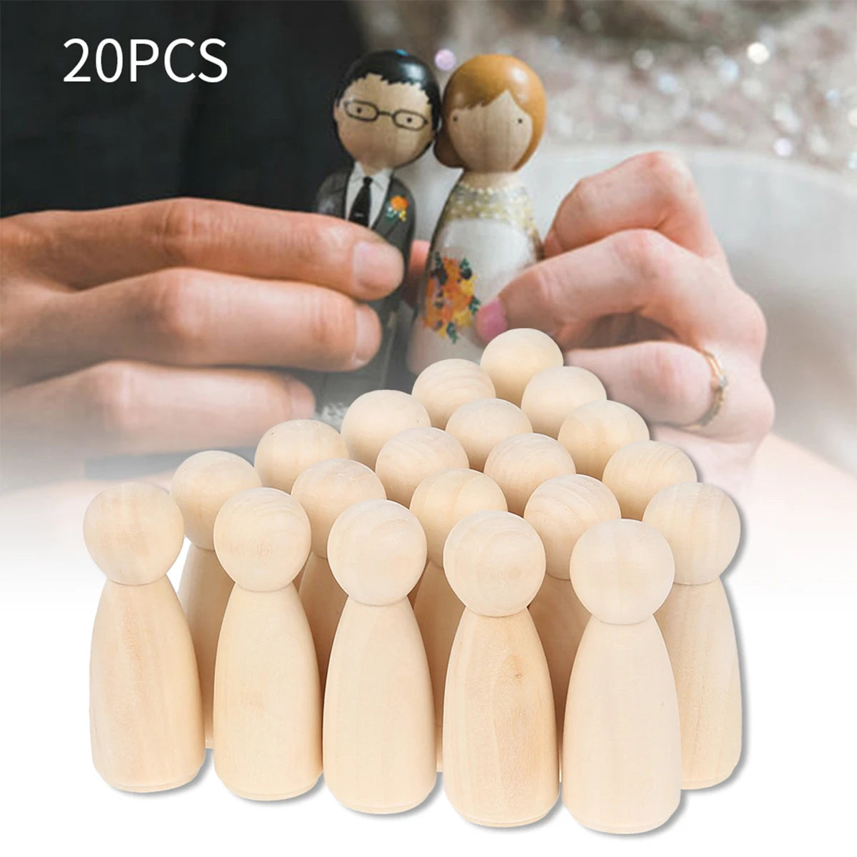 20/50 piezas de figuras y 30 piezas de árboles y setas de madera sin terminar para pintar,  para juguetes, decoraciones o maquetas. 10 estilos