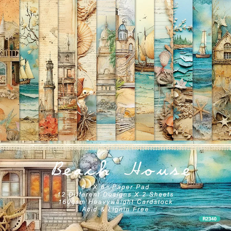 12 hojas de papel para álbum de recortes de 15x15cm