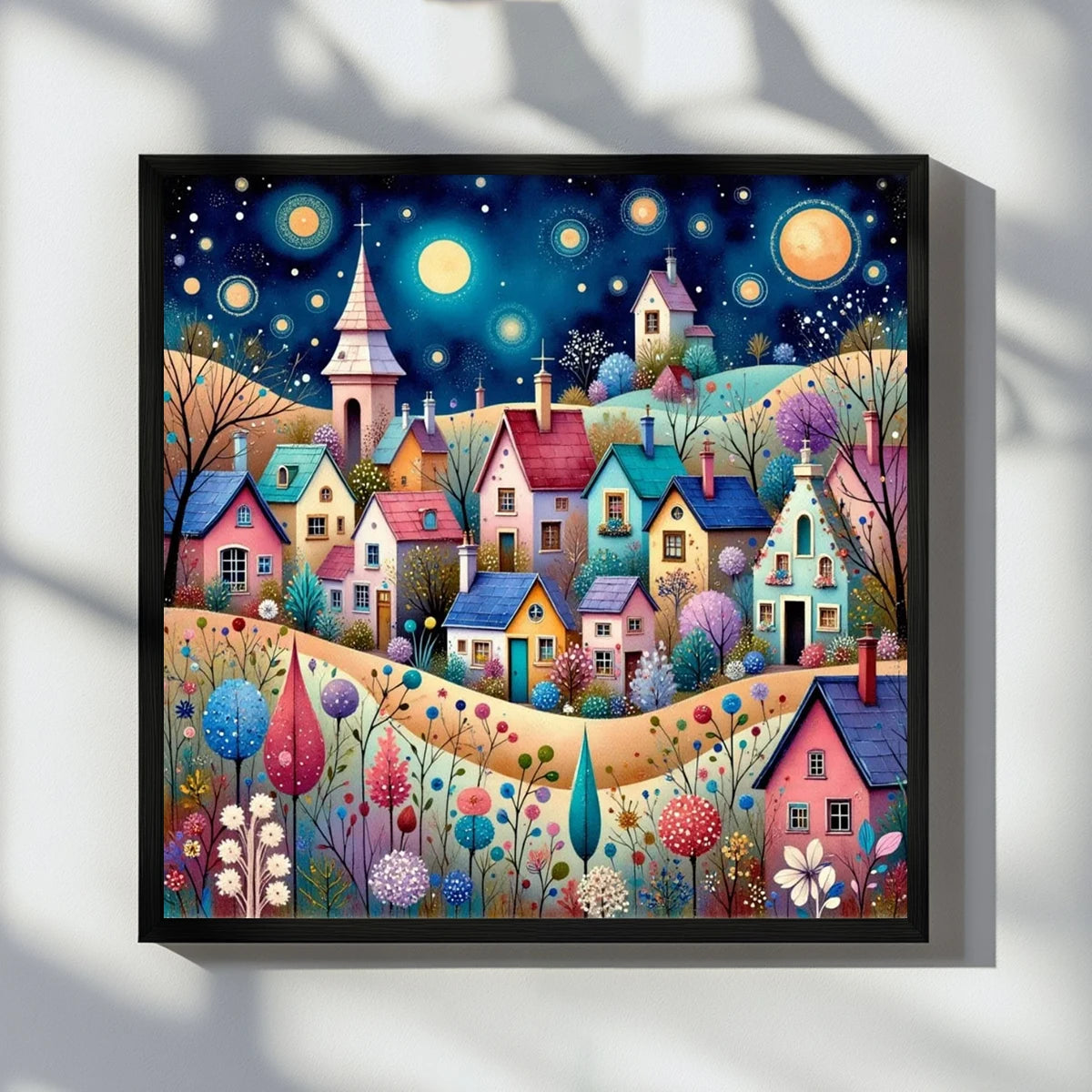 1 unidad 40X40cm/15,7X15,7 pulgadas, vista nocturna, kit de punto de cruz con estampado de 11CT/14CT