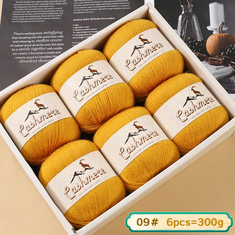 Lana fina pura de Cachemira de 300g, tejido a mano. 6 unidades