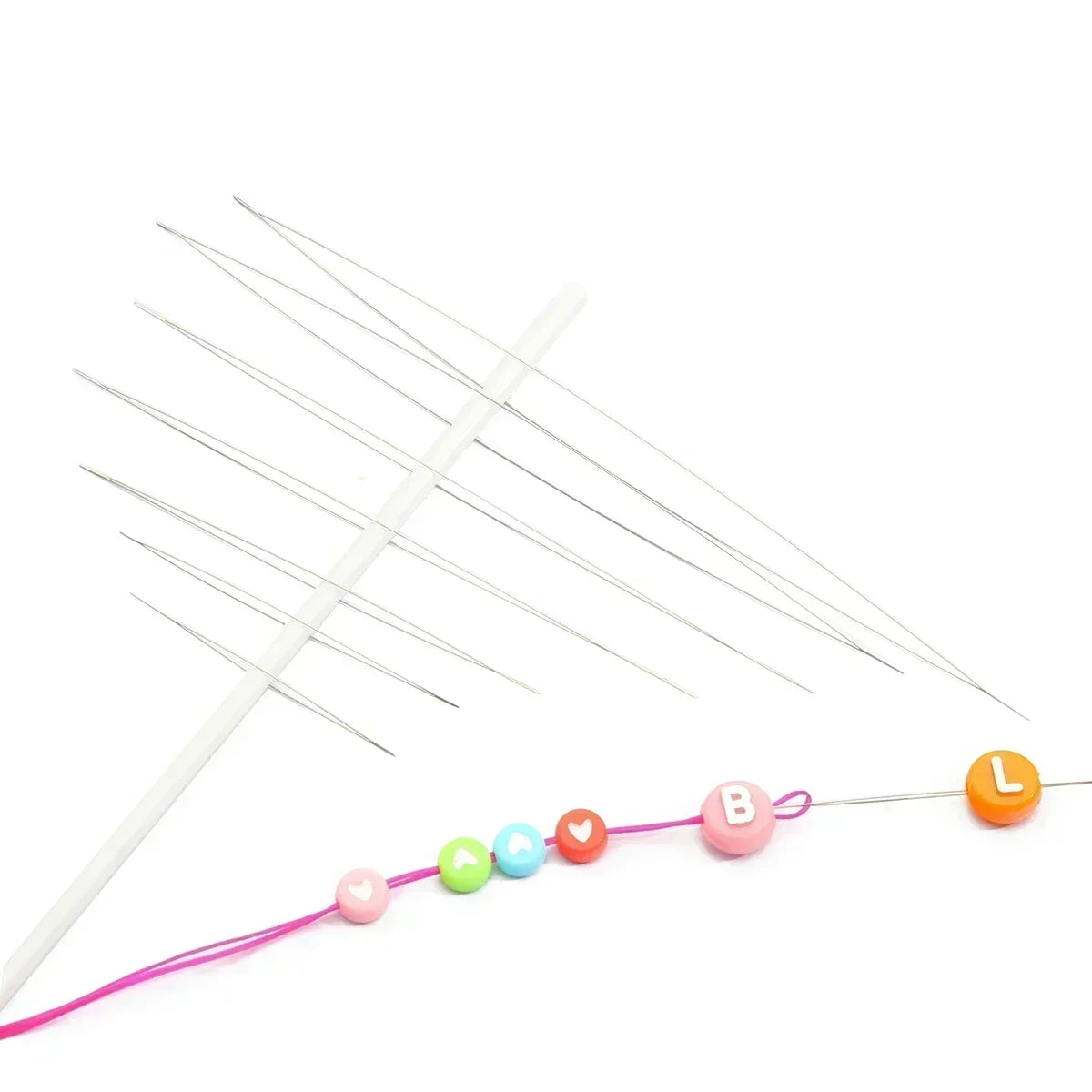 Agujas para joyería con mostacillas, herramientas de fabricación de joyas, 5/50 Uds.